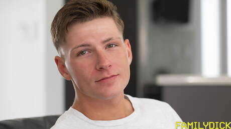 Pretty american guys hot twink Lukas Stone and beefcake Logan Stevens have a hot couple scene