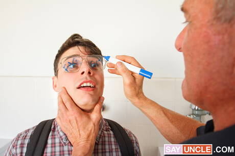 Bully Him: American twink Asher Day and hunk Matthew Fugata in hot ass fuck action in bathroom