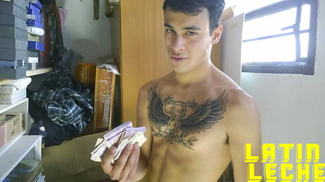 Latin Leche: Hunky guy Nicolas and husky guy Bruno have a hot sex outdoor