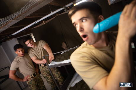 Hot boysMalik Delgaty, Kenzo Alvarez and Maverick Sun in hot threesome anal sex