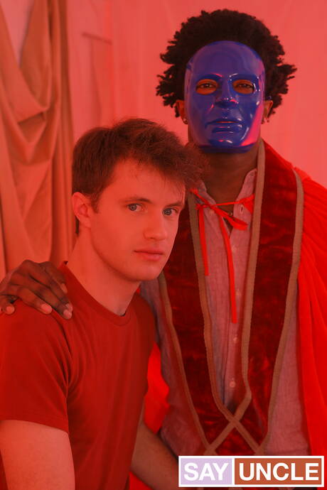 Hot american dudes hot twink Maxx Monroe and well-built Bama Romello in black on white anal sex