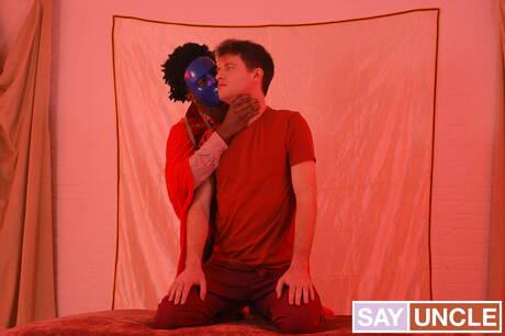 Hot american dudes hot twink Maxx Monroe and well-built Bama Romello in black on white anal sex