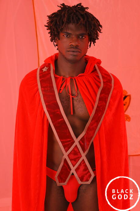 Black Godz: American pornstars hunk Devin Trez and twink Darron Bluu in hard interracial anal sex