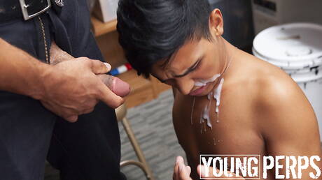 Ebony husky guy Mike Maverick and young boy Ariano fuck ass after sucking