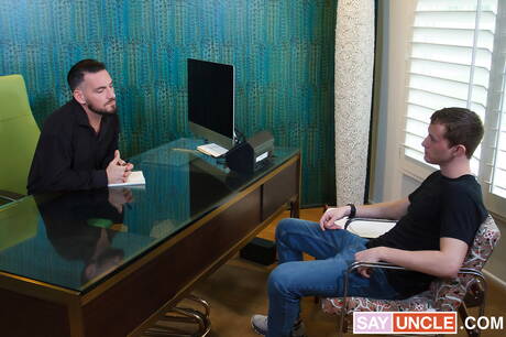 Two american guys well-built Derek Allen and twink Aaron Allen in hot homosexual action