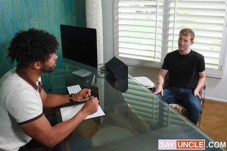 Two american dudes young Aaron Allen and bull Tony Genius in hot interracial ass fuck action