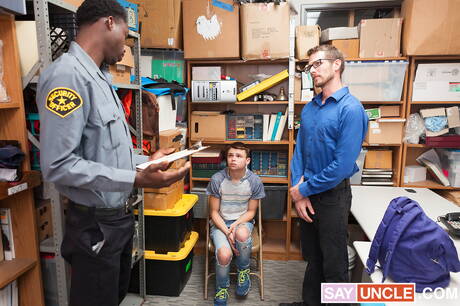 SayUncle Classics: Alex Killian, Austin Xanders and Drake Magnum in hot interracial threesome anal sex