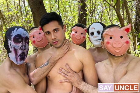 SayUncle Labs: Jason, Franco, Mauri, Ayun in hot groupsex scene outside