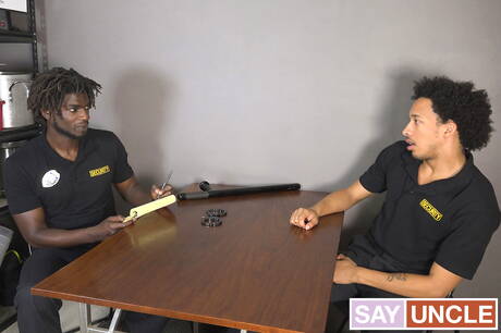 Black muscular Devin Trez and muscular Tommy Bluezz fuck ass after sucking cock