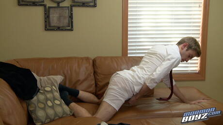 Stud Elder Blaylock jack off his cock