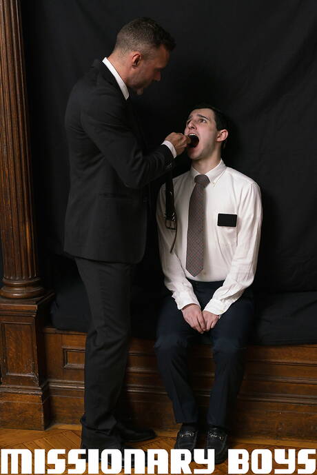 Muscular Damian Hult and well-built President Skye in ass spanking scene