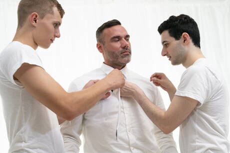 American young Darron Bluu and muscular Damian Hult fuck after dick sucking