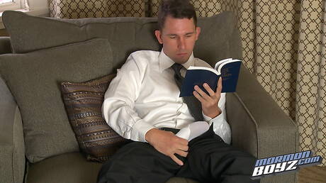 Stud James Biehn playing with cock