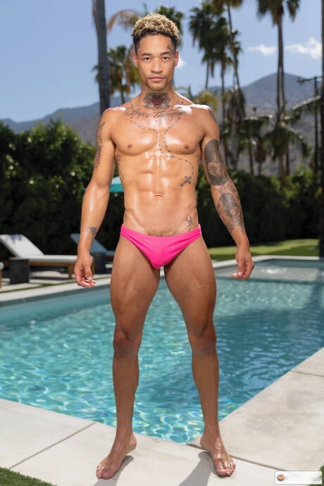 Hot House: American beefy Vincent Oreilly and stud Sonny Blonde sucking and fucking each other at the pool