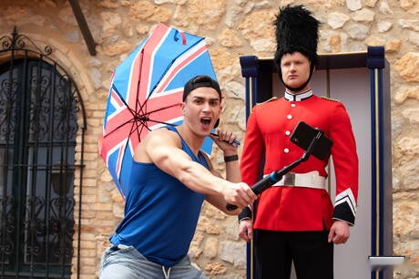 Sensual boy Thomas Johnson and beautiful boy Cole sucking and screwing each other outdoor