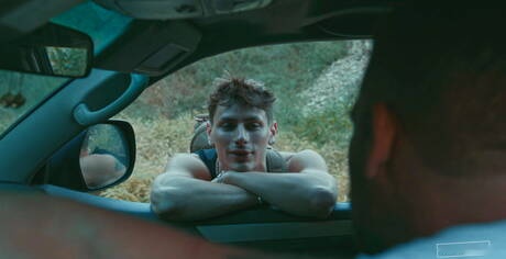 American twink Cyrus Stark and stud Jake Jaxx banged each other outdoor