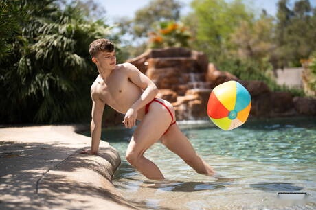 Two american boys superstud Johnny Donovan and young Jake Preston have a good sex at pool