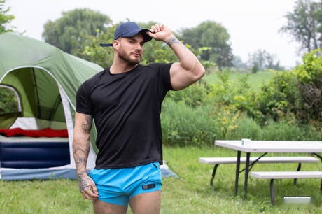 Men.com: Canadian husky guy William Seed and  Tim James have a hot sex outside
