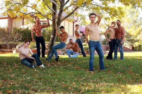 Peter Fever: Jessie Colter, Peter Le, Leo Sweetwood, Dirk Wakefield, Robin, Blake Stone, Tyson, Dominic Pacifico, Mario in hot male orgy at pool