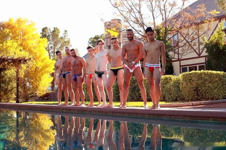 Jessie Colter, Peter Le, Leo Sweetwood, Dirk Wakefield, Robin, Blake Stone, Tyson, Dominic Pacifico, Mario in hot male orgy at pool
