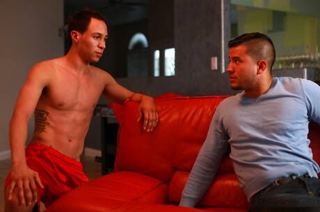 Husky guy Rick Maverick and latin strongman Santiago Figueroa love each other