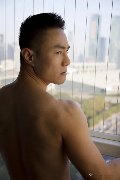 Asian well-built Andy Stroker shows a perfect body