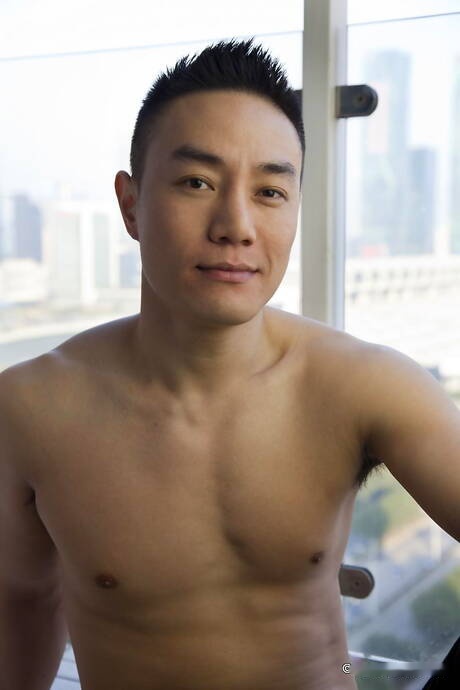 Asian well-built Andy Stroker shows a perfect body
