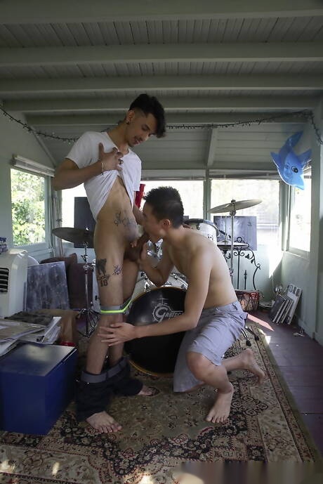 Latino twink Rave Hardick fuck after blowjob