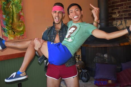 Hot american boys twink Ari Nucci and well-built David Ace have a hot sex