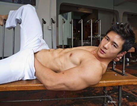 Oriental brunette bull Peter Le shows a strong well built body