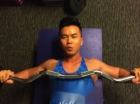 Oriental superstud Alex Chu get naked and showing tight ass in bath