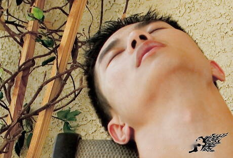 Asian muscular Peter Le shows a perfect muscle body