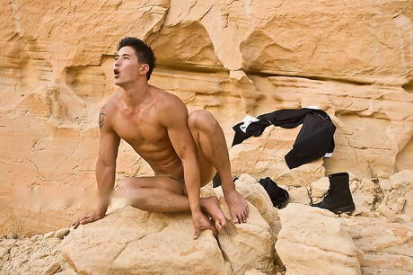 Il toro asiatico Peter Le mostra un corpo muscoloso e forte all