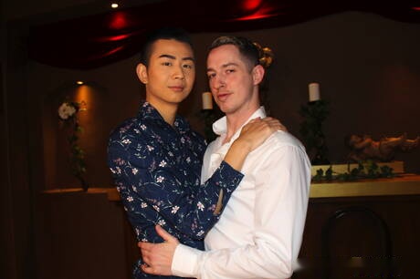 Oriental young boy Nolan Knox and tough guy Dan After Dark fuck ass after sucking dick