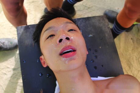 Rave Hardick, Danny, Dane, Nolan Knox, Trent in hot groupsex outdoor