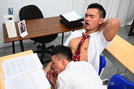 Muscular Don and tough guy Fu have a hot couple sex