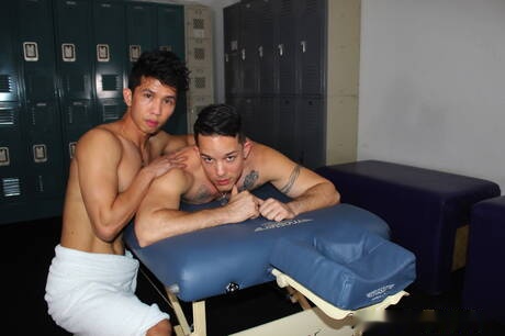 Pretty american guys hunk Nic Sahara and hot twink Levy Foxx sucking and screwing each other