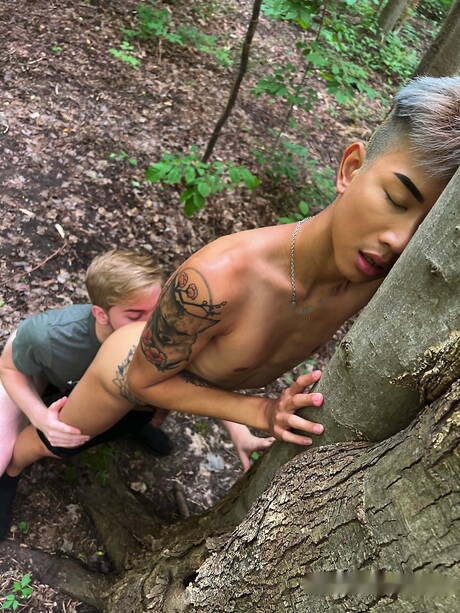 Peter Fever: Pretty american guys twink Nolan Knox and young boy Zacc Andrews have a hot sex outdoor