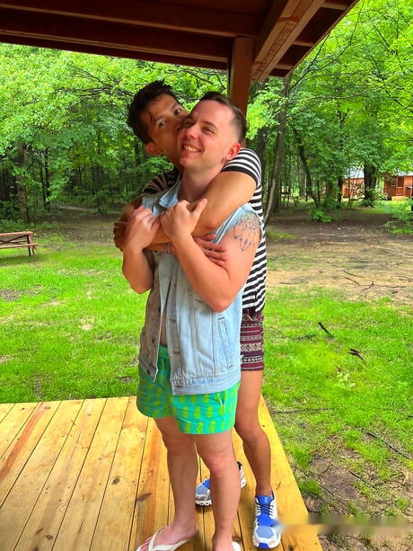 Sexy americans, twink Levy Foxx and hunky guy Danny Wilcoxx banged each other outdoor