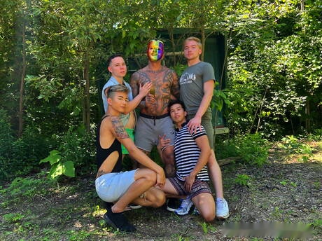 Sexy americans, twink Levy Foxx and hunky guy Danny Wilcoxx banged each other outdoor