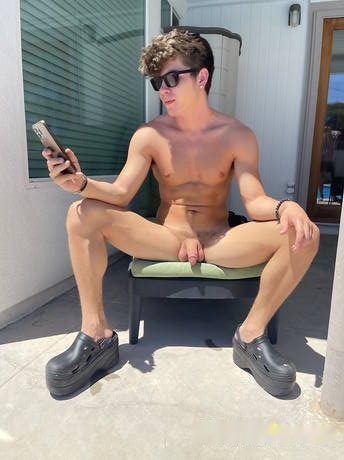 Pretty american guys young Kai Cho and pretty boy Drake Von fuck ass after blowjob at pool