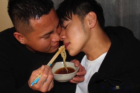 Young dude Rikiya and young dude Koki have a hot couple sex