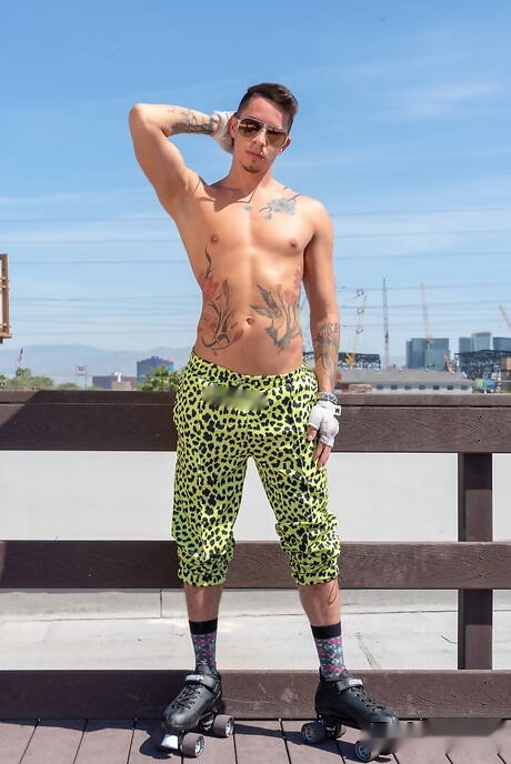 Heiße Amerikaner, gut gebaut Dominic Pacifico und bulligen Vincent Oreilly haben eine heiße Paar-Szene draußen