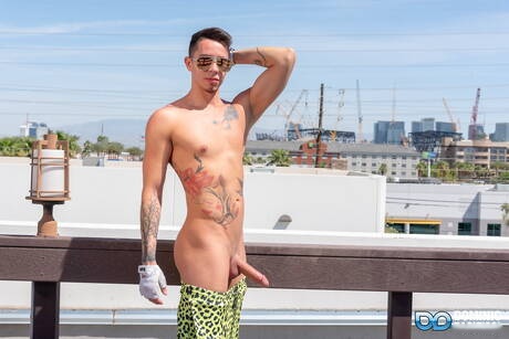 Heiße Amerikaner, gut gebaut Dominic Pacifico und bulligen Vincent Oreilly haben eine heiße Paar-Szene draußen