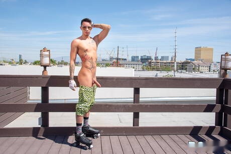 Heiße Amerikaner, gut gebaut Dominic Pacifico und bulligen Vincent Oreilly haben eine heiße Paar-Szene draußen