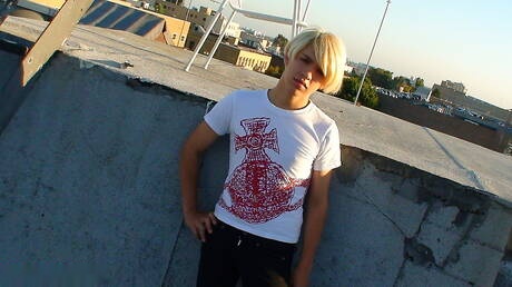 Hot twink Brandon jerk off in bathroom