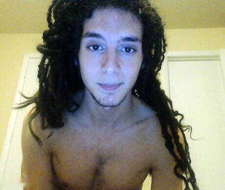 Husky guy Tarzan jerking with dildo