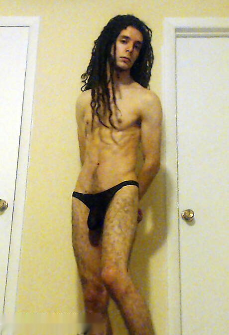 Husky guy Tarzan jerking with dildo