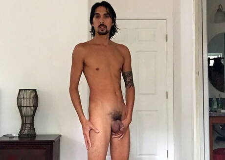 Latino tough guy Maxx Stoner posing nude and showing nice butt