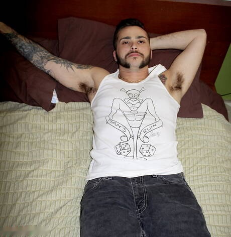 FTM Dicky Johnson in solo porn scene